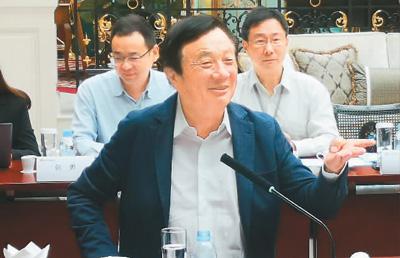 5月21日，华为公司创始人、CEO任正非在深圳华为总部接受媒体采访。
